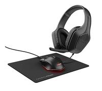 Trust Gaming GXT 790 Tridox Pack PC Gamer 3-en-1 - Casque Léger avec Transducteurs 50 mm, Audio Jack 3.5 mm, Souris Gamer Filaire 200-6400 DPI, Tapis de Souris, Kit PC, Ordinateur Portable - Noir
