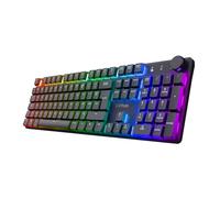 Trust Gaming GXT 868 Torix Clavier Mécanique sans Fil AZERTY Français, Clavier Gamer Rechargeable RGB 2.4GHz, Batterie 100 Heures, Commutateurs Huano Linéaires, Programmable, PC Portable