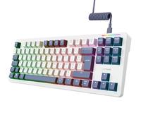 Trust Gaming GXTrust 872 Xyra Clavier Mécanique AZERTY Français Gasket 80%, Clavier Gamer TKL Hot-Swap Creamy Filaire RGB Programmable, Commutateurs Leobog Linéaires 60M 5-pin Pré-lubrifié, Blanc