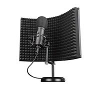 Trust Gaming Microphone avec Bouclier d'Isolation GXT 259 Rudox - Micro avec Écran Acoustique en Mousse Absorbante, Équipement de Studio Professionnel pour Chant, PC, Podcast, Streaming, Youtube
