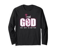 Trust God Plan His Way is Better Christian Faith Jesus Cross Manche Longue