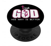 Trust God Plan His Way is Better Christian Faith Jesus Cross PopSockets PopGrip Adhésif