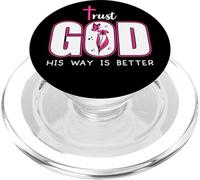 Trust God Plan His Way is Better Christian Faith Jesus Cross PopSockets PopGrip pour MagSafe