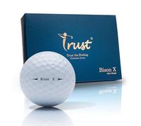 Trust Golf Balles de Golf Bison X - 3 pièces avec Coque en uréthane et Noyau réactif, pour des frappes Longues, Droites et Un arrêt précis, Alliant Distance et contrôle - Boîte de 12 balles