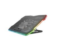 Trust Gaming GXT 1126 Aura Refroidisseur Ordinateur Portable à Éclairage Multicolore Jusqu'à 17.3 Pouces, Vitesse Réglable, Mode Silence - Noir
