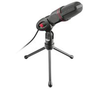Trust Gaming GXT 212 Mico Microphone pour PC et Ordinateur portable, 3,5mm et USB connexion - Noir/Rouge, 22191