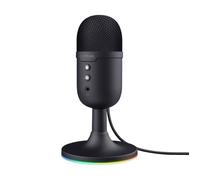 Trust GXT 236W Yami Micro Gamer à Condensateur, Microphone USB RGB pour Streaming Twitch Youtube Podcast Jeux PS5 PS4, Noir