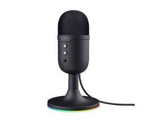 Trust GXT 236W Yami Micro Gamer à Condensateur Microphone USB RGB pour Streaming Twitch Youtube Podcast Jeux PS5 PS4 Noir
