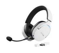 Trust Gaming GXT 491W Fayzo Casque Gaming sans Fil Bluetooth + 2.4 GHz, Son Surround 7.1, Batterie 22 Heures, Pilotes 50mm, Microphone Antibruit, Casque Gamer RGB Over-Ear PC PS5 PS4 Switch, Blanc