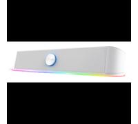 Trust GXT 619W Thorne Barre de son 2.0 Blanche, 6W RMS, 12W PMPO, RGB, Tweeters 2x4cm, USB & AUX, 150-20000Hz, 400x75x75mm