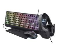 Trust GXT 792 Quadrox - 4-in-1 Gaming Bundle - ensemble de clavier, souris, casque et tapis de souris - backlit - USB - QWERTY - US G