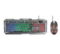 Trust GXT 845 Tural USB QWERTZ Allemand Noir - Claviers (Avec fil, USB, Clavier à membrane, QWERTZ, LED, Noir)