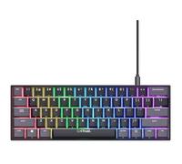 Trust Gaming GXT 867 Acira Clavier Mécanique 60% Italien QWERTY Mini Clavier RGB Rétroéclairé Clavier Double Fonction USB Programmable Clavier Gaming PC Portable - Noir