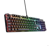Trust GXT 871 Zora Clavier Mécanique AZERTY Éclairage RGB, Commutateurs Huano Linéaires, Clavier Gamer Filaire Programmable, Noir