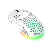 Trust Gaming GXT 929W Helox Souris Gaming sans Fil Ultralégère 75g, 80h de Batterie, Récepteur Micro-USB 2,4 GHz, DPI Réglable 800-4800, Souris Gamer Rechargeable LED PC Ordinateur - Blanc