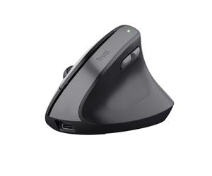 Trust GXT Yuno - Souris verticale - ergonomique - pour droitiers - optique - 6 boutons - sans fil - 2.4 GHz - récepteur sans fil USB - noir