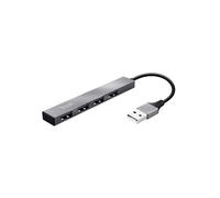 Trust Halyx Hub USB 2.0 Aluminium 4 Ports 480 Mbit/s, Longueur câble 0.1m, Compatible Windows/macOS/ChromeOS, 96x15x7mm, 20g