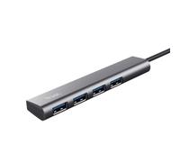 Concentrateur USB - Trust - Halyx Hub - 4 Ports USB-A - USB-C - Aluminium Compact