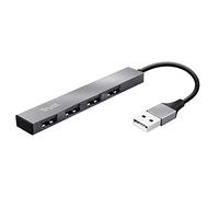 Trust Halyx Mini Hub USB 2.0 à 4 Ports en Aluminium pour PC Ordinateur Portable Mac - Argent