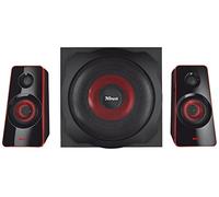 Trust Haut-parleurs 2.1 Gaming GSP-421 120W Max.(60W RMS) SUBWOOFER Bois 40W Télécommande Filaire avec entrée de Ligne