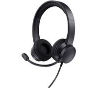 Trust HS-260 Micro-casque supra-auriculaire filaire Stereo noir Suppression du bruit du microphone micro-casque, volume réglable, mise en sourdine du