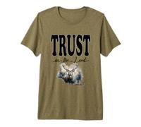 Trust in The Lord Big Buck Deer Écriture biblique chrétienne T-Shirt Haut de Gamme