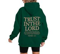 Trust in The Lord Hoodie, Christian Hoodies, Christian Long Sleeve Sweatshirts for Women and Men (Dark Green,S)