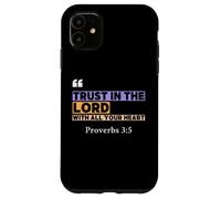 Trust in the Lord - Proverbes 3:5 Design rétro avec verset biblique Coque pour iPhone 11