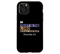 Trust in the Lord - Proverbes 3:5 Design rétro avec verset biblique Coque pour iPhone 11 Pro