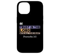 Trust in the Lord - Proverbes 3:5 Design rétro avec verset biblique Coque pour iPhone 14