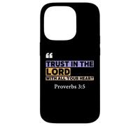 Trust in the Lord - Proverbes 3:5 Design rétro avec verset biblique Coque pour iPhone 14 Pro