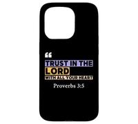 Trust in the Lord - Proverbes 3:5 Design rétro avec verset biblique Coque pour iPhone 15 Pro