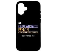 Trust in the Lord - Proverbes 3:5 Design rétro avec verset biblique Coque pour iPhone 16