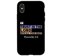 Trust in the Lord - Proverbes 3:5 Design rétro avec verset biblique Coque pour iPhone X/XS
