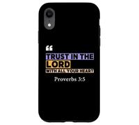 Trust in the Lord - Proverbes 3:5 Design rétro avec verset biblique Coque pour iPhone XR
