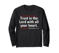 Trust in The Lord - Proverbes 3:5 Verse biblique Citation chrétienne Manche Longue