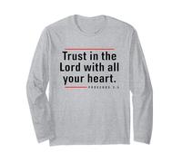 Trust in The Lord - Proverbes du Verset de la Bible 3:5 Citation chrétienne Manche Longue