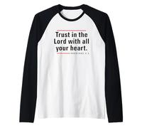 Trust in The Lord - Proverbes du Verset de la Bible 3:5 Citation chrétienne Manche Raglan