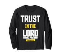 Trust in The Lord Proverbs 3:5 Verse biblique Foi chrétienne Manche Longue
