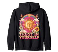 Trust in Yourself Sun Moon Graphique Hippie rétro années 70 Sweat à Capuche