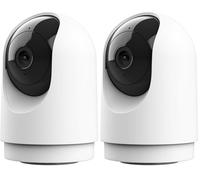 Trust IPCAM-2700 Camera de Surveillance 360° Intérieure avec Vision Nocturne, Sirène et Microphone Intégrés, Détection Humaine, Camera WiFi avec Application, Maison Connectée, Blanc (Lot de 2)