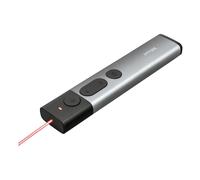 Trust Kazun Présentateur laser sans fil avec 4 fonctions Powerpoint, Design ultra-plat, Boîtier aluminium, Portée extra-large 30 m, pour PC/ordinateur portable - Gris