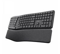 Trust Clavier ergonomique Keyra sans fil Bluetooth + 2.4 GHz US QWERTY silencieux avec repose-paume
