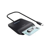Trust Lecteur de Carte DNI USB-C, Compatible avec Toutes Les Cartes DNI, Conforme FIPS 201, FIPS TAA et ISO 7816 Classe A/B/C, Câble de 100 cm, Card Reader Identification Personnelle
