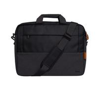 Trust Lisboa Sacoche Homme pour Ordinateur Portable 16 Pouces, Sac Bandoulière avec Sangle pour Chariot, Plastique Recyclé, Housse Voyage PC Femme Collège Loisir Affaire Travail - Noir