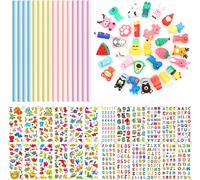 Trust-Lot De 32 Crayons Pour Enfants Et 24 Autocollants Pour Enfants, Cadeaux D'anniversaire, Crayons D'animaux, Crayons En Bois, Cadeaux Pour Enfants, Cadeaux D'anniversaire Pour Enfants