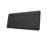 Trust Lyra Clavier Bluetooth multi-appareils AZERTY, 85 % de plastiques recyclés, batterie rechargeable, clavier compact - Noir