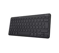 Trust Lyra Clavier sans Fil Bluetooth, AZERTY Français, 85% Plastique Recyclé, Mini Clavier Rechargeable Multi-appareils pour PC, Ordinateur Portable, Mac, Tablet, iPad, Android, iOS - Noir
