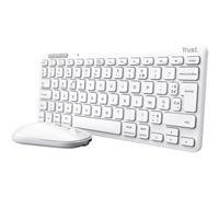 Trust – Pack clavier et souris sans fil Lyra, Bluetooth, AZERTY FR, pour PC/Mac/Tablette/iPad, Blanc