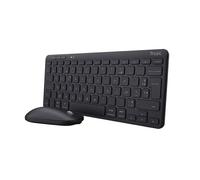 Trust Lyra - Pack clavier AZERTY & souris sans fil Bluetooth, rechargeable, 84% plastique recyclé, PC/Mac/Tablette - Noir